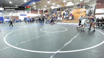 285 lbs Champ. Round 3 - Zander West, Victor Valley vs Andrew DeLaTorre, Moreno Valley