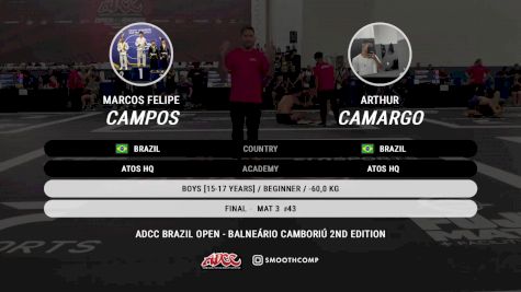 Arthur Camargo vs Marcos Felipe Campo 2024 ADCC Balneario Open