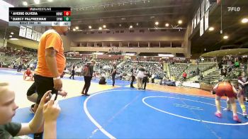 90 lbs 1st Place Match - Averie Olvera, Honey Badger Wrestling Club vs Darcy Palfreeman, Springdale Youth Wrestling Club