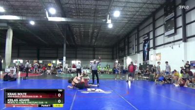 150 lbs Round 3 (3 Team) - Keilan Adams, BELIEVE TO ACHIEVE WRESTLING CLUB vs Kraig Bolte, WILD BUFFALO WRESTLING CLUB