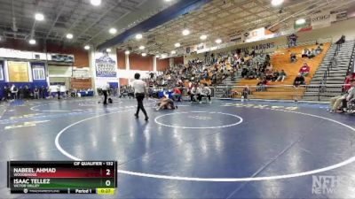 132 lbs Cons. Round 2 - Nabeel Ahmad, Woodbridge vs Isaac Tellez, Victor Valley