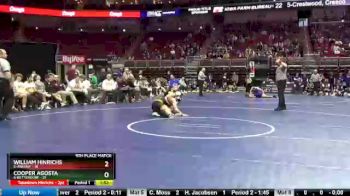 182 lbs 5th & 7th Place - William Hinrichs, 5-Ankeny vs Cooper Agosta, 6-Bettendorf