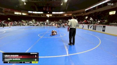 73 lbs Semifinal - Madden Barron, Morenci vs Uriah Barabin, Grindhouse Wrestling Club