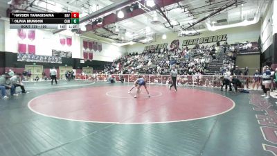 100 lbs 1st Place Match - Olivia Munson, Chaminade vs Hayden Yanagisawa, Mayfair