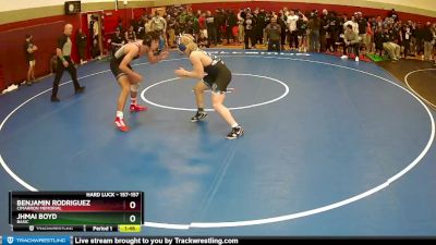157-157 lbs 1st Place Match - Benjamin Rodriguez, Cimarron Memorial vs Jhmai Boyd, Basic