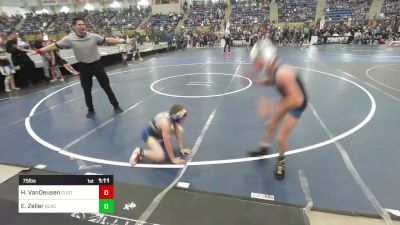 75 lbs Round Of 32 - Hesston VanDeusen, Custer County vs Emery Zeller, Black Fox Wrestling Academy