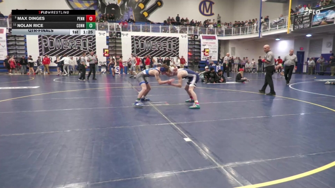 Nolyn Rice 127 lbs Qtr-finals - Max Dinges, Penns Valley vs Nolan Rice, Connellsville