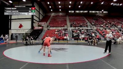 184 lbs Champ. Round 1 - Henry Martin, Ouachita Baptist vs Chris Mapp, Newman