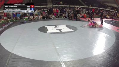 110 lbs Champ. Rd Of 16 - Kayla Landers, Colorado vs Hayley Petersen, Montana