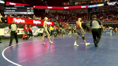 3A-144 lbs Cons. Round 3 - Isaac Lomas, Waterloo East vs Dayne Rew, Urbandale