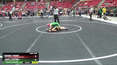 80 lbs Cons. Round 3 - Avery Campbell, Derby Wrestling Club vs Kendry Torres, Team Haysville Wrestling Club