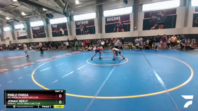 106 Lbs Cons Round 3 Jonah Neely Randall Youth Wrestling Club Vs Pablo Parga All American 1728