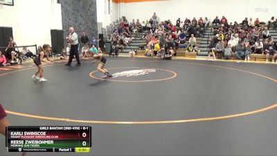 B-1 lbs Round 2 - Reese Zweibohmer, Morning Sun Tigers vs Karli Swinscoe, Mount Pleasant Wrestling Club