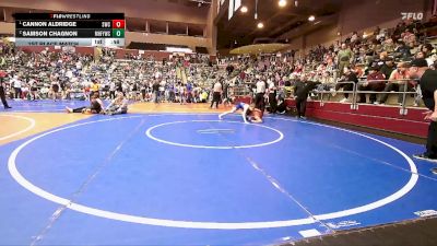 110 lbs 1st Place Match - Cannon Aldridge, Saints Wrestling Club vs Samson Chagnon, Mountain Home Flyers Youth Wrestling Club