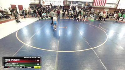 80 lbs Champ. Round 2 - Kruz Davidson, JWC vs Luke Abbott, Sanderson Wrestling Academy