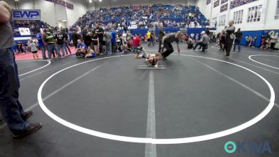 55 lbs Consi Of 16 #2 - Benjamin Kuczajda, Blue Devil Wrestling vs Jonah Dinger, Newkirk Takedown Club