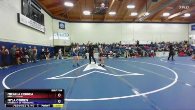 110 lbs Cons. Semi - Micaela Correa, Menlo College vs Nyla O`Brien, University Of Providence