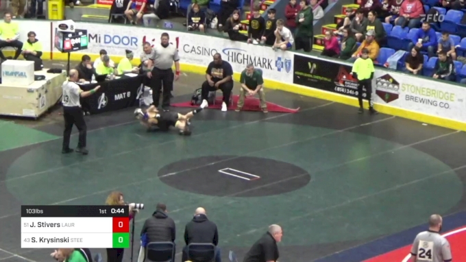 103 lbs Consi Of 32 #1 - Jimmy Stivers, Laurel vs Shay Krysinski, Steel ...