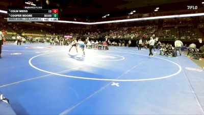 144 Class 3 lbs Quarterfinal - Cooper Moore, Bolivar vs Colin Weiss, Ft. Zumwalt South