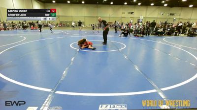 58 lbs Semifinal - Ezekiel Olsen, Texas Top Team 9u vs Krew Eylicio, Powerhouse Gold 9U