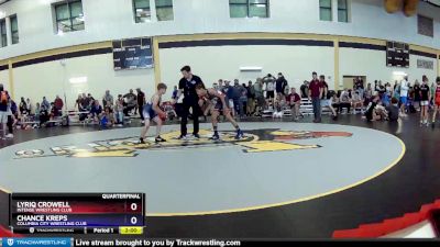 98 lbs Quarterfinal - Lyriq Crowell, Intense Wrestling Club vs Chance Kreps, Columbia City Wrestling Club