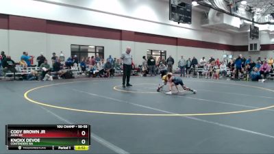 50-55 lbs Semifinal - Knoxx Devoe, Contenders WA vs Cody Brown Jr, Avon WC