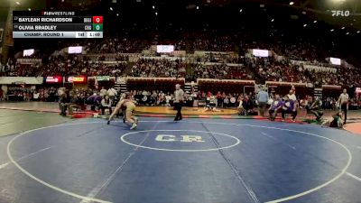 G - 130 lbs Champ. Round 1 - Bayleah Richardson, Bozeman Girls vs Olivia Bradley, Cut Bank Girls
