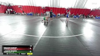 215 lbs Round 1 (6 Team) - Graham Harcey, Cambridge-Isanti White vs Landon Rogers, Geneseo White