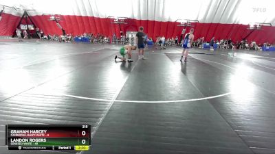 215 lbs Round 1 (6 Team) - Graham Harcey, Cambridge-Isanti White vs Landon Rogers, Geneseo White