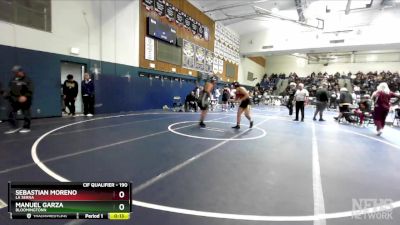 190 lbs Cons. Round 3 - Manuel Garza, Bloomingtonn vs Sebastian Moreno, La Serna