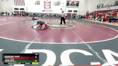 138 lbs Quarterfinal - Courtney Hunt, American Falls vs Jesse Rice, Clearwater Valley