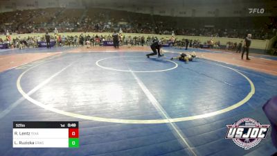 52 lbs Quarterfinal - Ryder Lentz, Texas Elite Wrestling vs Lukas Ruzicka, El Reno Wrestling Club