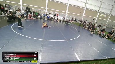 85 lbs Semis (4 Team) - Elise Martz, Warriors Of Christ vs Penelope Zalez, Team Arizona