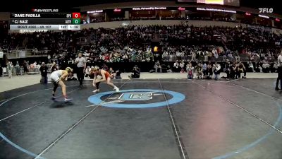 4A 107 lbs 1st Place Match - Dane Padilla, St. Pius X vs CJ Saiz, Aztec