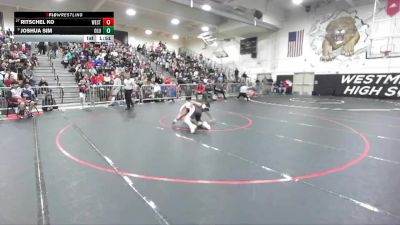 144 lbs Champ. Round 1 - Ritschel Ko, Westminster vs Joshua Sim, Lutheran/Orange