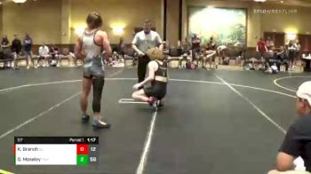 117 lbs Round 3 (4 Team) - Damien Moseley, Terminator Wrestling Academy vs Kaden Branch, Bad Bass