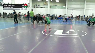 75 lbs Semifinal - Zoee Thompson, None vs Brielle Utley, None