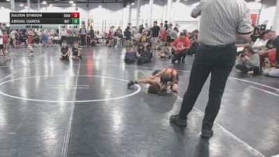 56 lbs Rr Rnd 2 - Dalton Stinson, Duro Wrestling Club - BK8E vs Abigail Garcia, Mat Warriors Jersey - BK8E