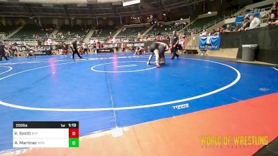 200 lbs 5th Place - Kaleb Smith, Tulsa Blue T Panthers vs Andre Martinez, WolfPack Wrestling Academy