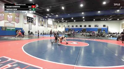 157 Boys Champ. Round 2 - Julian Cordova, Southwest (EC) vs Nathan Mun, La Costa Canyon