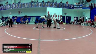 215 lbs Placement (16 Team) - Brock Robinson, Rensselaer Central vs Wyatt Keller, New Prairie