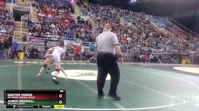 126 lbs Quarterfinal - Sawyer Owens, Hillsboro-Central Valley vs Aaron Brimhall, Williams County