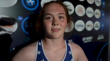 Piper Fowler USA after semifinal win at 2023 U17 Worlds at 73 kg