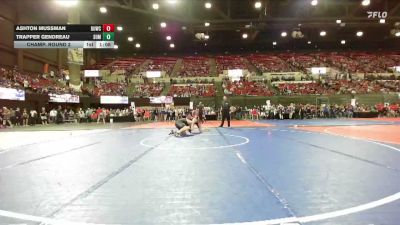 172 lbs Champ. Round 2 - Trapper Gendreau, Coyote Wrestling Club vs Ashton Mussman, Team Champs
