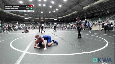 85 lbs Consolation - Brighton Horawa, Verdigris Youth Wrestling vs Legend Sanders, Stroud Youth Wrestling Club