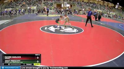 63 lbs Cons. Round 2 - Oliver Hadlock, SWWWC vs West Prescott, Moses Lake Wrestling Club