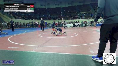 87 lbs Consi Of 8 #2 - Ladden Schieber, Newkirk vs Braylon Duffey, Broken Arrow