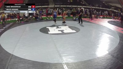 157 lbs Cons. Semis - Jake Broadhead, Utah vs Miles Higgins, Hawaii