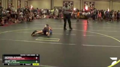 56 lbs Quarterfinal - Jackson Almario, Marple Newtown Junior Tigers vs Henry Otto, Steel Valley Renegades