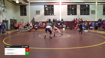 145 lbs Consolation - Derek Coleman, Episcopal Academy vs Luke Battaglia, Jesuit High School - New Orleans